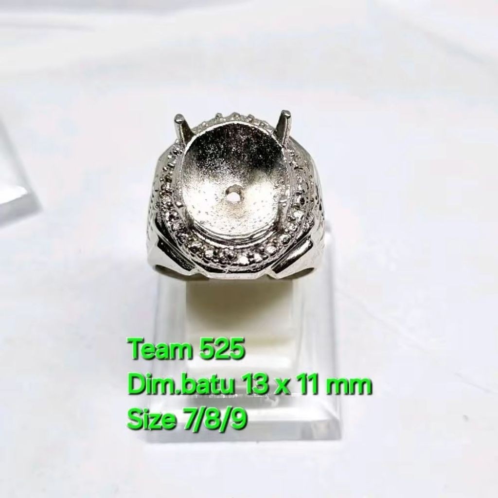 Ring emban alpaka super dim 13 x 11 / model cakar gigi pengikat ring cincin batu akik eceran #batuak
