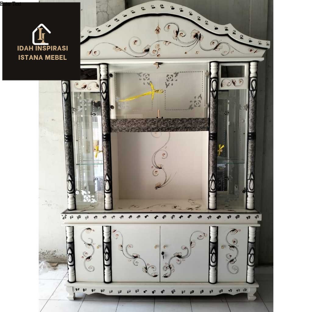 Buffet Kristal Minimalis 4 Pintu / Lemari Hias / Bufet Pajangan/Bufet Tv kristal