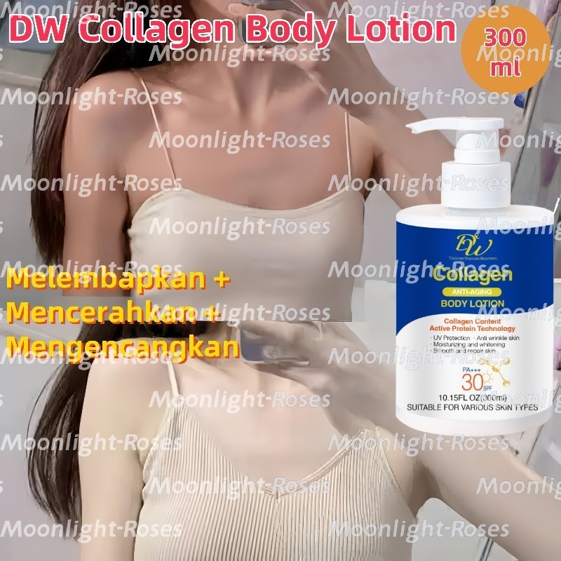 DW Collagen Whitening Body Lotion 300ml  Losion Tubuh Pemutih Kolagen Pelembab Pemutih Badan Pelemba