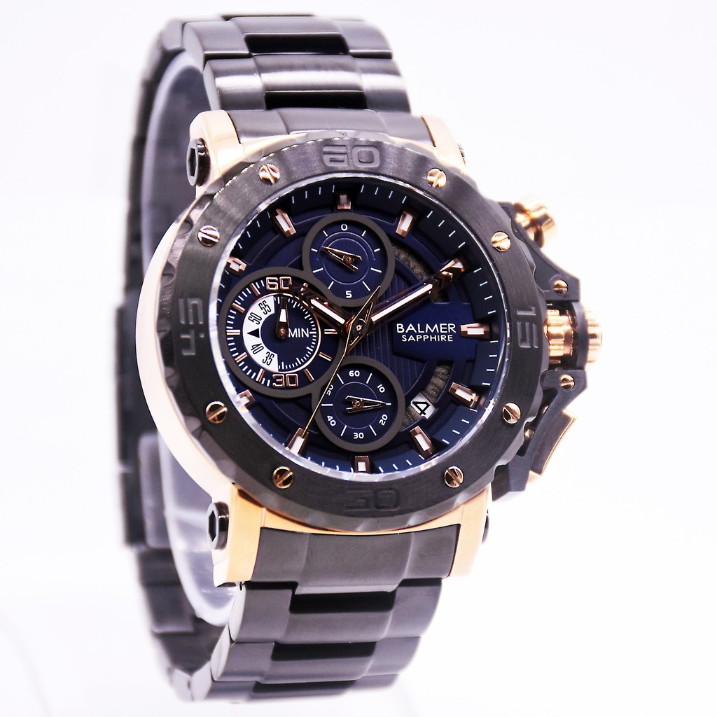 Promo Original Jam Tangan Pria BALMER B.7975MBR Original Garansi Resmi 2 Tahun - Black Rose Blue