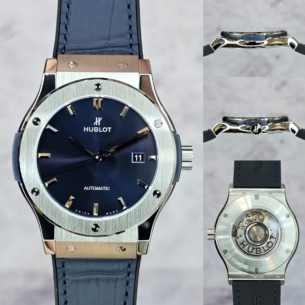 JAMSUPERWACTH JAM TANGAN PRIA  CLASSIC FUSION BLUE DIAL WWF FACTORY AUTOMATIC MOVEMENT DIAMETER 3,8C