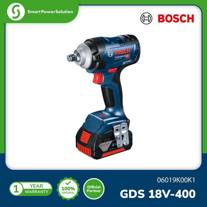 Bosch Impact Wrench Cordless GDS 18V 400 Pembuka Baut Baterai 18 V