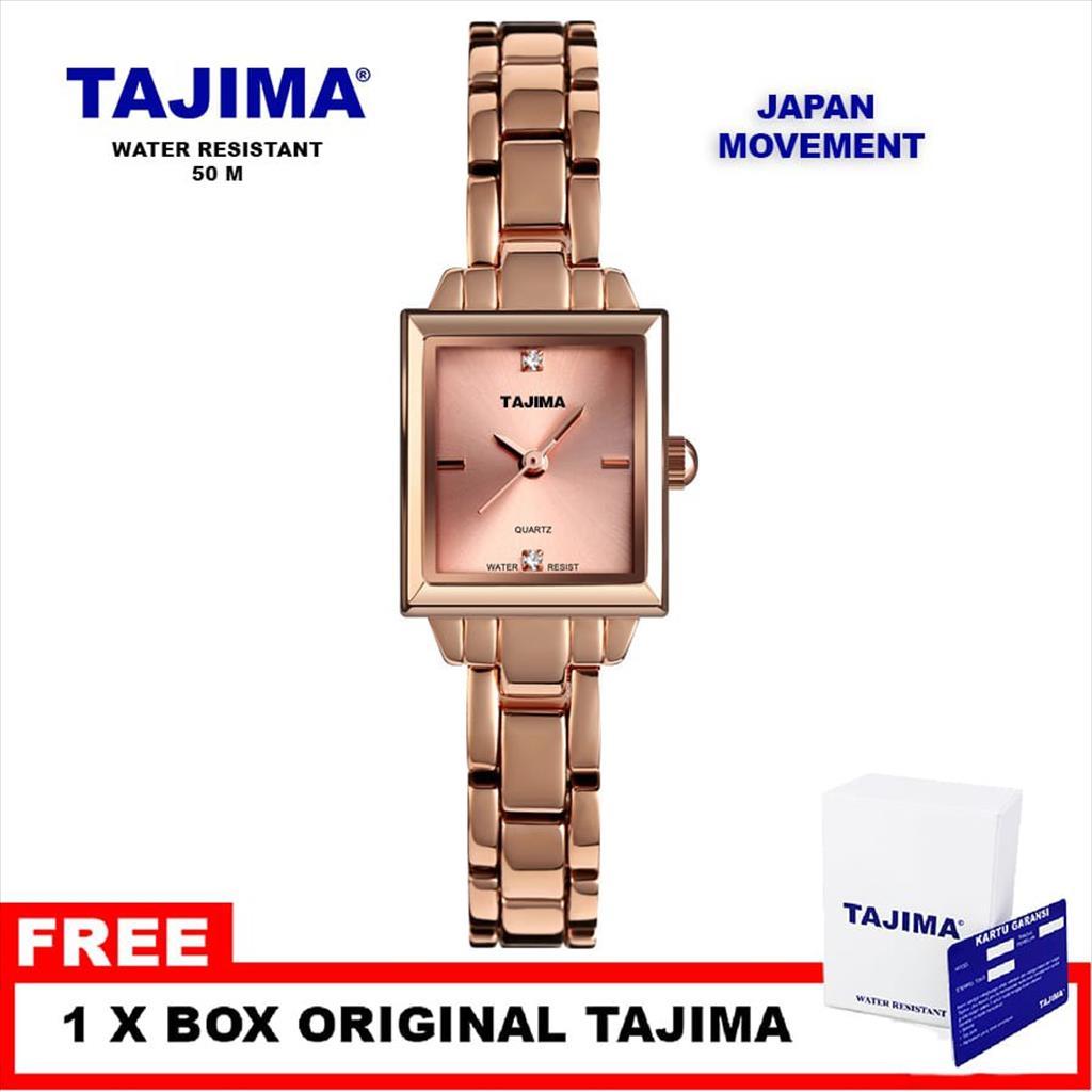 9603 Jam Tangan Analog Wanita Tajima Stainless Steel Water Resist Original Garansi + Free BOX