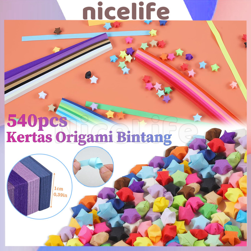 540 Kertas Origami Bintang Warna / Kertas Bintang Warna Warni /Jenis Strip Origami Bintang