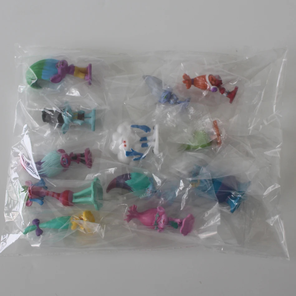 3-6cm 12pcs/Set Trolls Branch Critter Skitter Figures Trolls Children Trolls PVC Action Figure Toy C