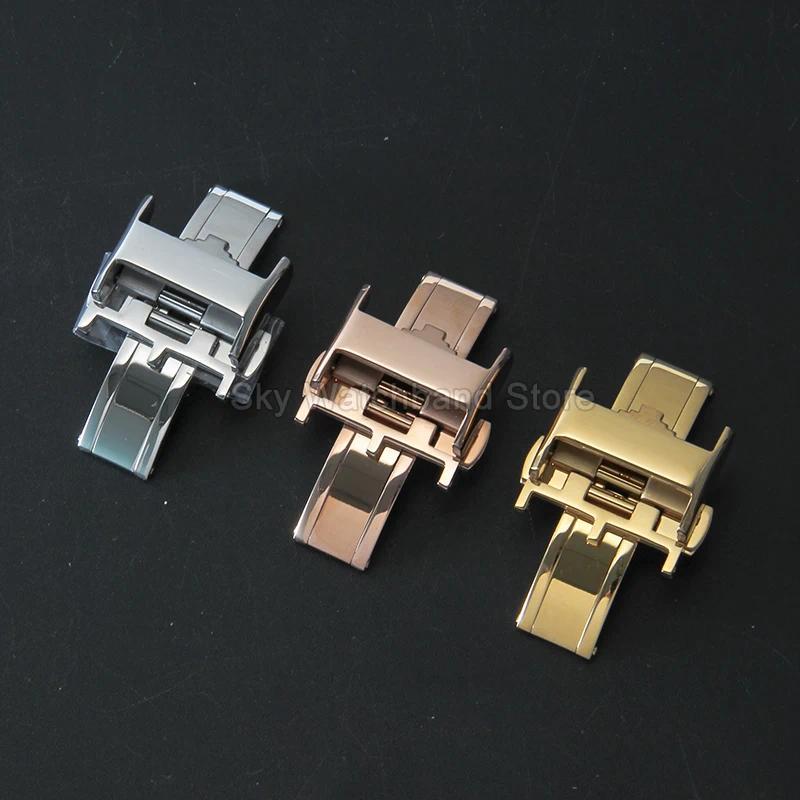 Reinforced Surface Deployant Butterfly Buckle Watch Accessories for Longines Master Flagship 316L So