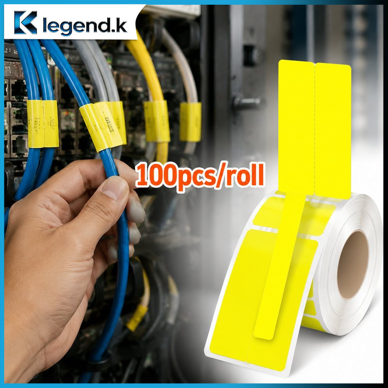 100PCS Cable Label Sticker / Label Kabel Jaringan LAN Fiber Optic / Stiker Anti Air Untuk Penanda Ka