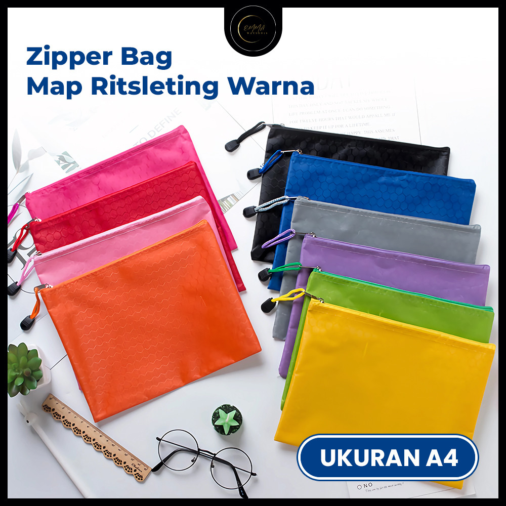 EM Zipper Bag A4 Map Sleting POLA
