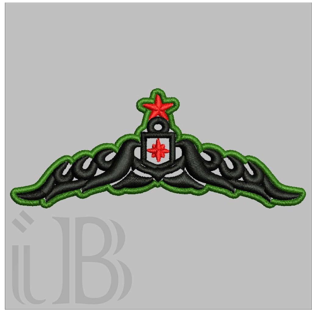 162 BREVET WING LAYAR PDL TNI AD PERKERAS MIKA BORDIR EMBROIDERY RBC