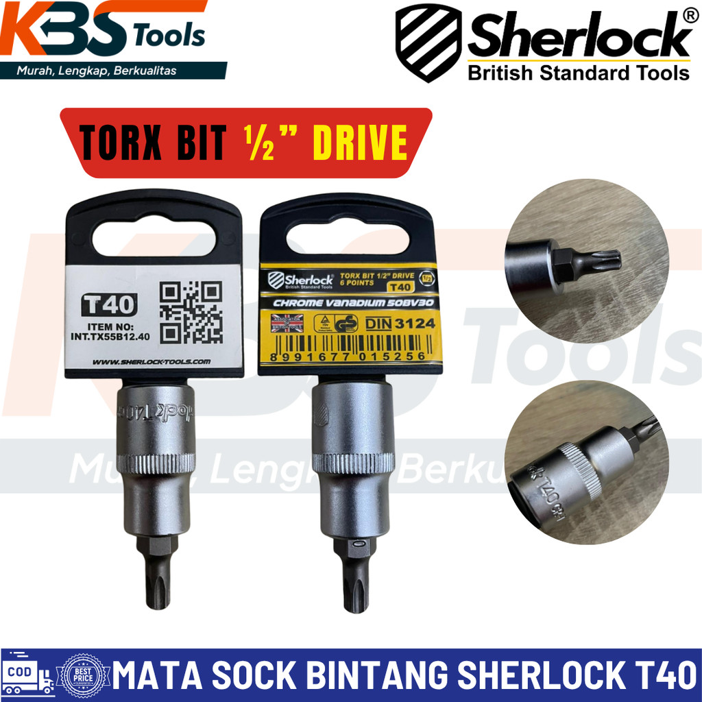 Kunci Sok Bintang T40 Sherlock Bor Impak Impact presisi Tinggi Kuat Tahan Lama Anti Karat