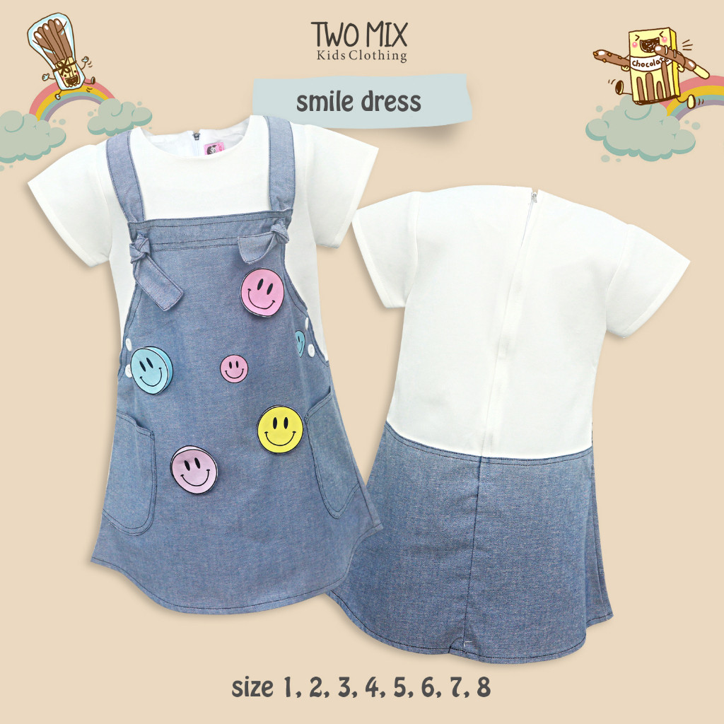 Two Mix - Dress Anak Perempuan Lucu - Baju Anak Cewek Jeans 1-8 Tahun 4137C