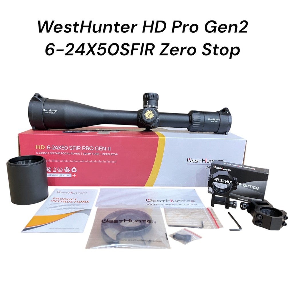 Teleskop Telescope WestHunter HD Pro GEN2 6-24X50 SFIR ZERO STOP