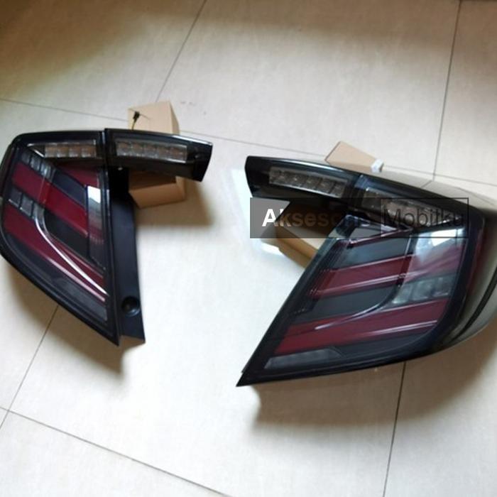 Stoplamp Civic Turbo Hatchback Led Bar Mugen - Smoke Red