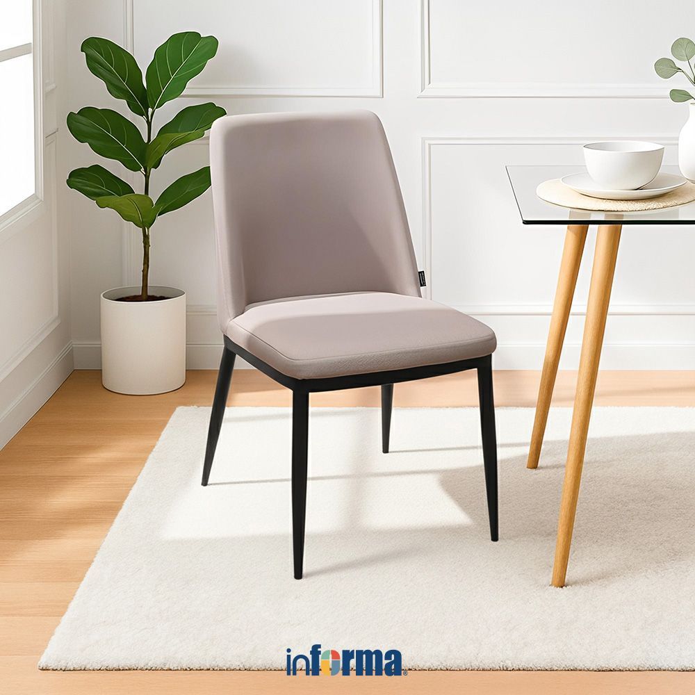 Informa Milgen Kursi Makan Kulit - Cokelat Muda Dining Chair Ruang Makan Kursi Kafe Restoran Bangku 