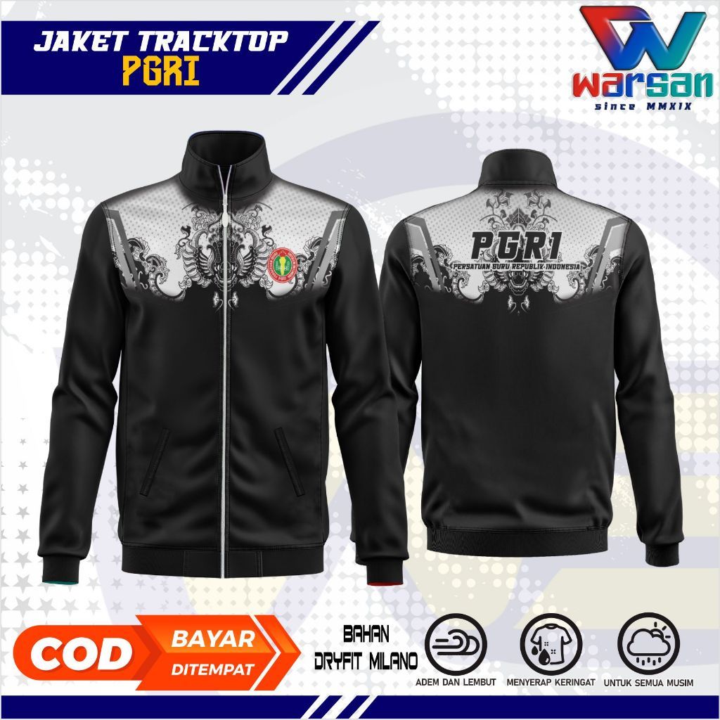 CANDUSHOP JAKET OLAHRAGA PGRI / JAKET TRACKTOP PGRI DIADORA / TRACKTOP OLAHRAGA PGRI WARSAN
