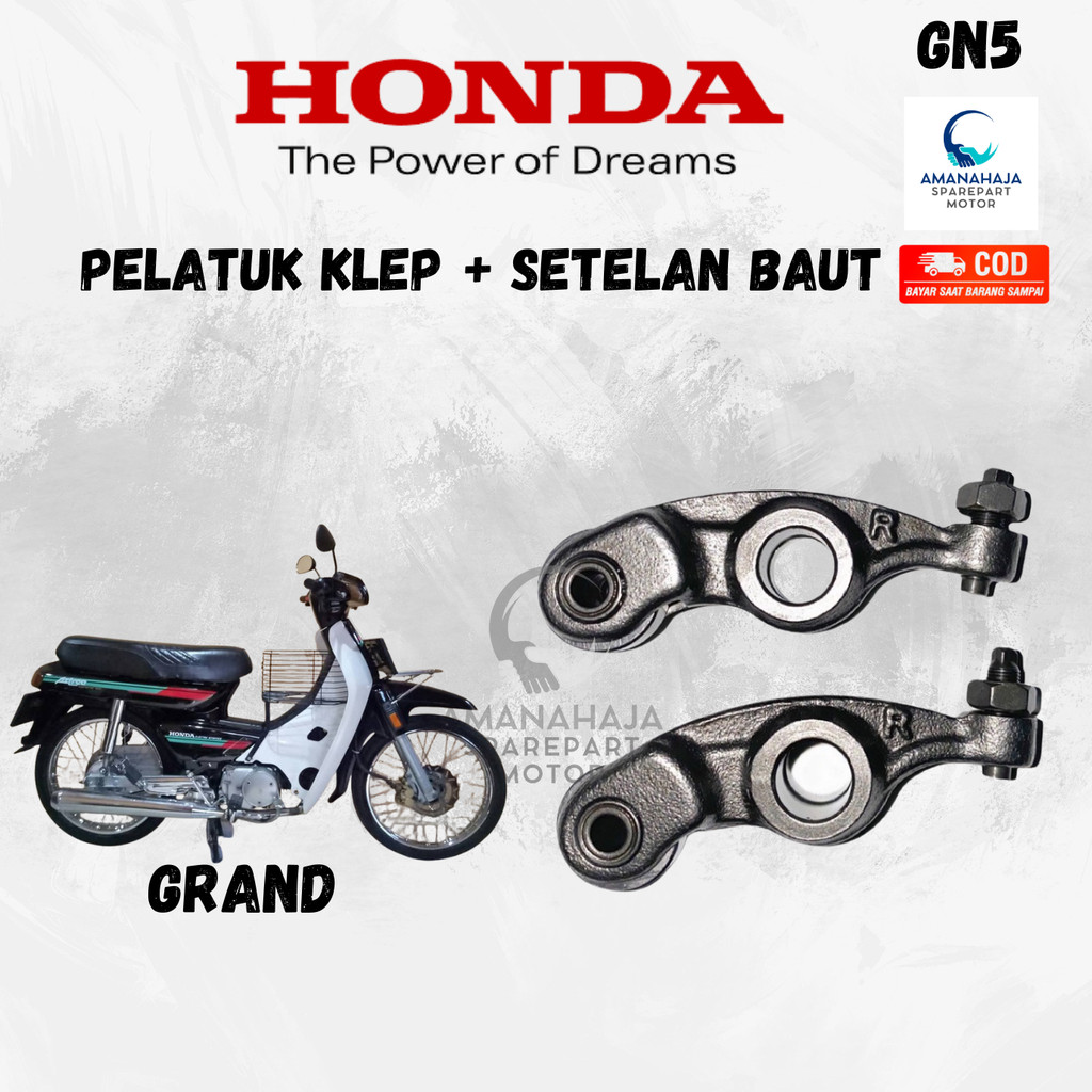 (GARANSI) ORI PELATUK + KLEP GRAND (GN5) | SPAREPART ORIGINAL SUKU CADANG SEPEDA MOTOR PELATUK PLATU