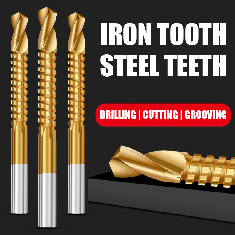 Bor Gergaji Lurus Mata Bor Putar Kayu Bor Slot Mata Bor Bulat Mata Bor 6 buah/Evolenser