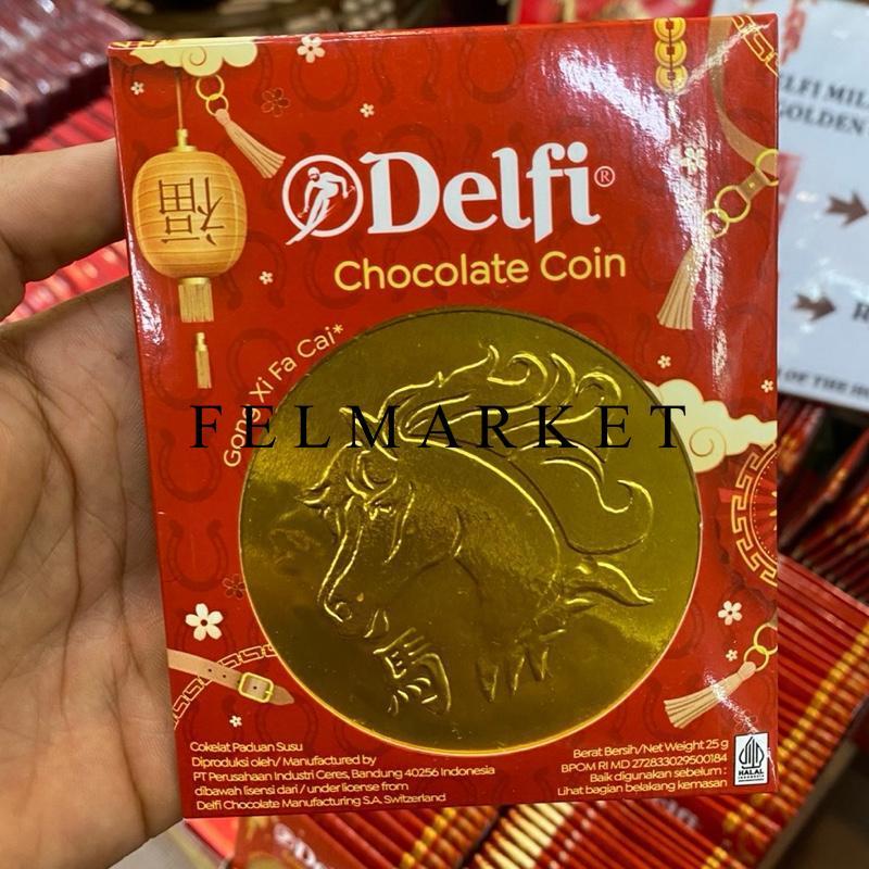 Delfi Chocolate Coin Shio Kuda / Cokelat Koin / Coklat Imlek / Pack