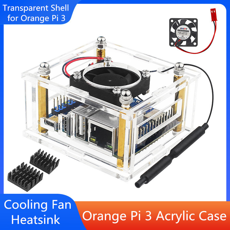 Orange Pi Zero3 Acrylic Case Optional Cooling Fan Heatsink Active Passive Cooler Transparent Shell f