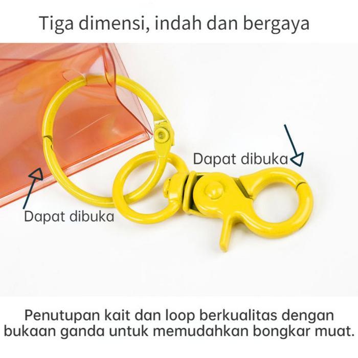 Pouch Transparan PVC DOLL/Tas Boneka Kartun/Transparan PVC Keychain Bag Kreatif Transparan/Lucu Unik