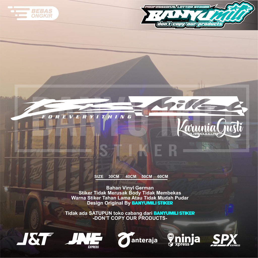 TERBARU STICKER TRUCK BISMILLAH CUTTING STICKER TRUCK PICKUP VARIASI KACA DEPAN TRUCK PICKUP GRANMAX