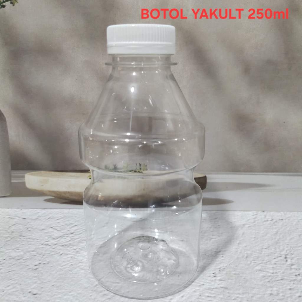 (PER PCS) Botol YAKULT 250ml Botol Plastik Unik Kecil 14,5 gram Tinggi 12,3 cm Diameter 6,3 cm Minum