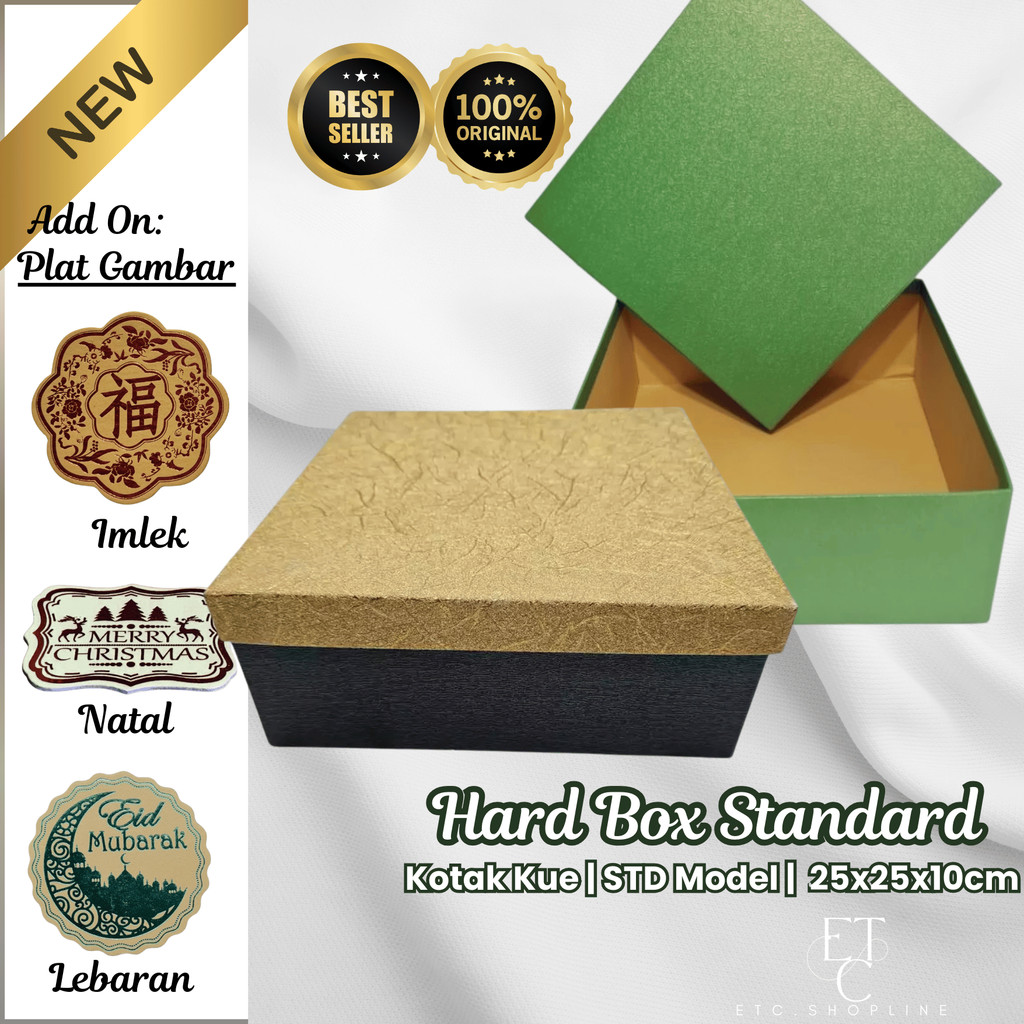Hard Box Standard 25x25x10cm | Kotak Kue Imlek IDUL FITRI NATAL | Box Lapis Legit