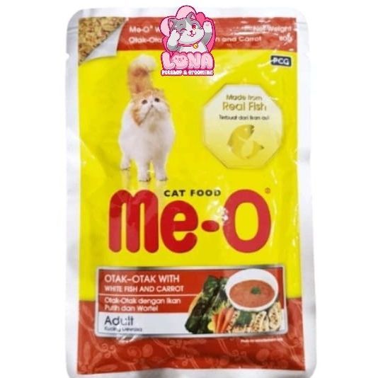Meo Pouch Adult Otak-Otak White Fish & Carrot 80gr