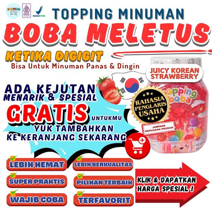 Popping Boba Rasa Stroberi 500 gram | Topping Minuman