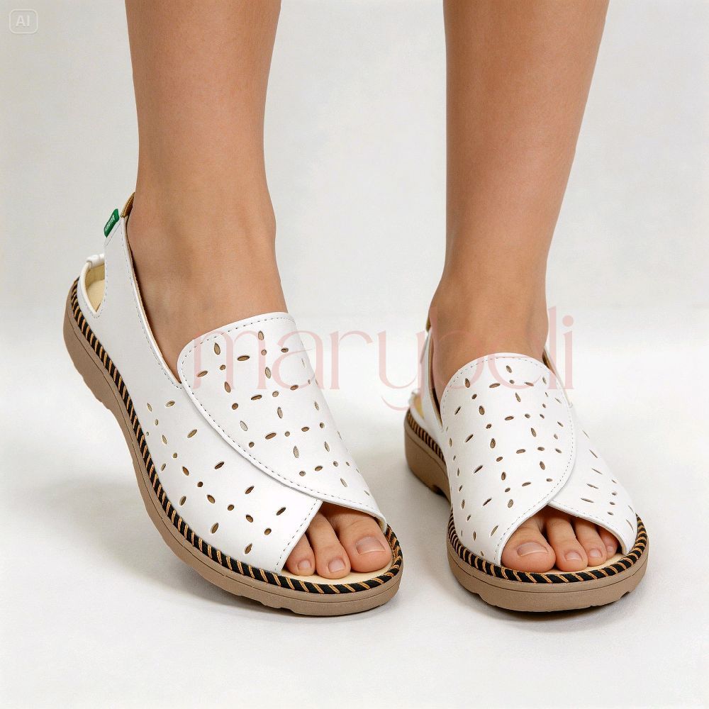 Sepatu Sandal Wanita Jumbo big size Slip-On Murah Sol Karet SL aulia90 solCoklat