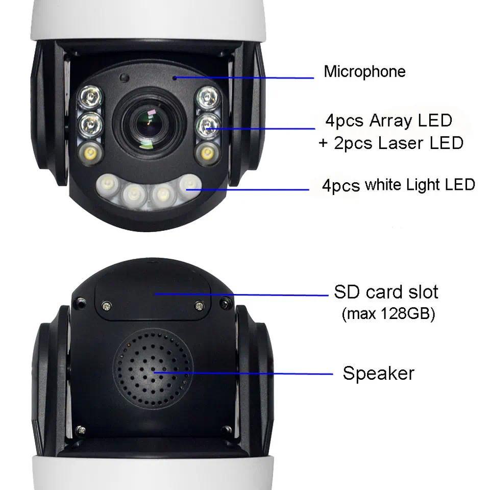 4K 8MP PTZ IP Camera Onvif-compatible 5MP 6MP color nightvision ptz camera human detect 30X zoom POE