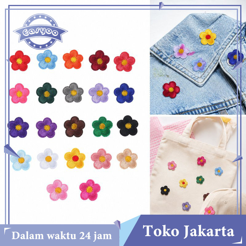 Bordir Setrika Bunga 22pcs Patch Bordir Jahit Tempel Bunga Warna Iron On Patch Untuk Hiasan Baju