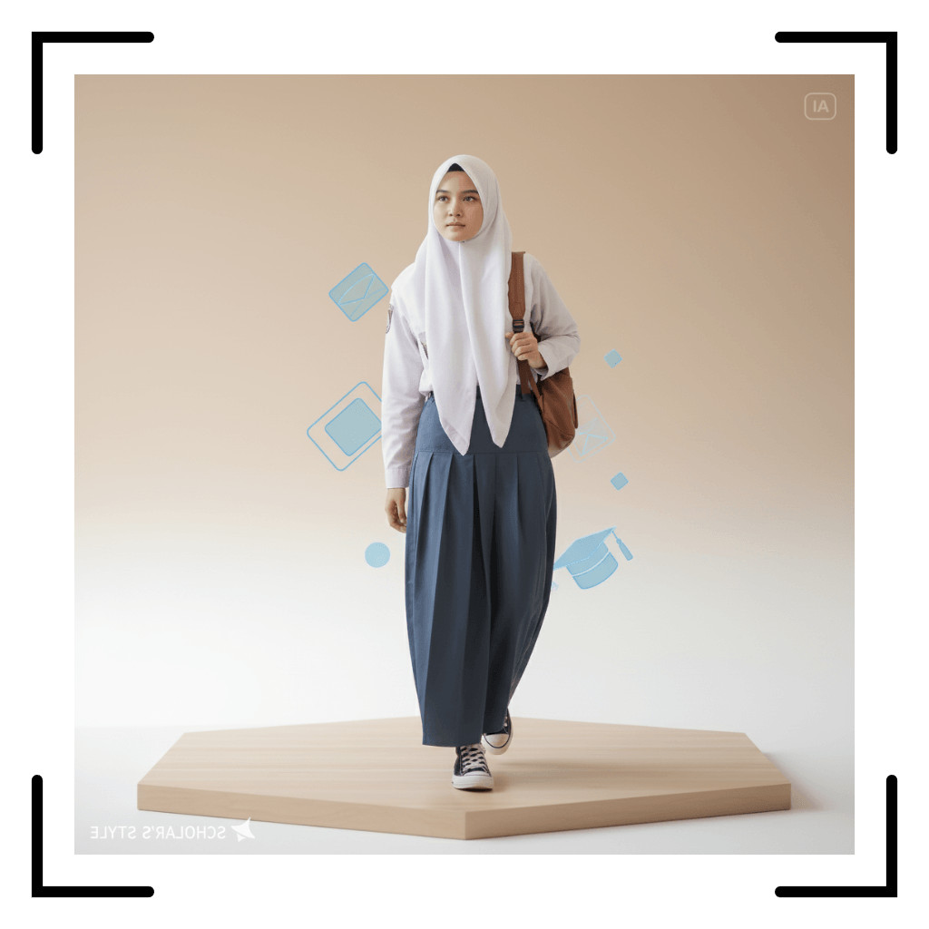 Rok Baping SMA Hitam Abu Coklat Panjang Sekolah SMP Rempel Pramuka Bawah Pinggang Seragam Biru Putih