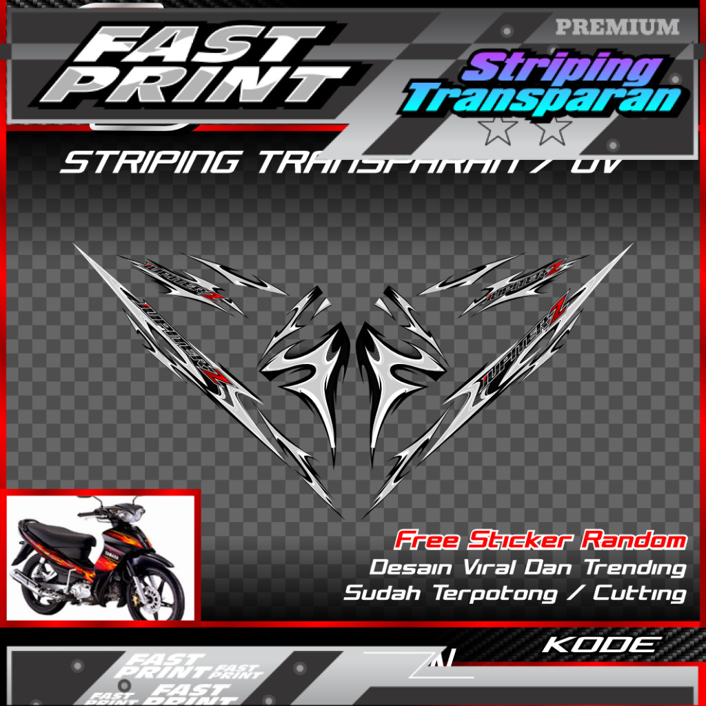 striping jupiter z rc 110i - striping transparan jupiter z burhan rc 110i motif simple custom