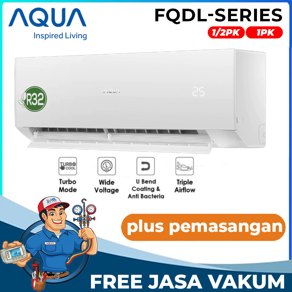 GS AC AQUA JAPAN 1/2 PK/AC AQUA 1 PK + PASANG AQA SERIES - Turbo Cool CEPET DINGIN