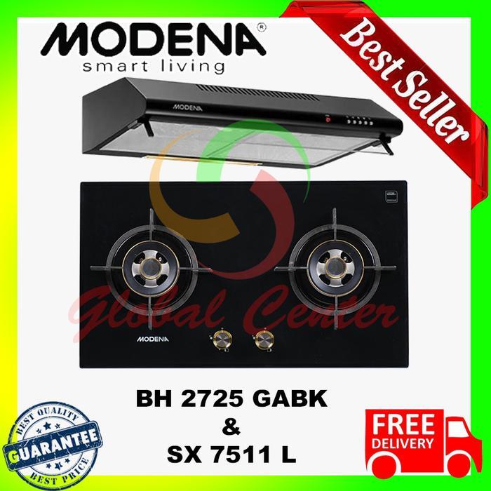 Paket Kompor Tanam Gas Modena BH 0725 dan Cooker Hood SX 7511