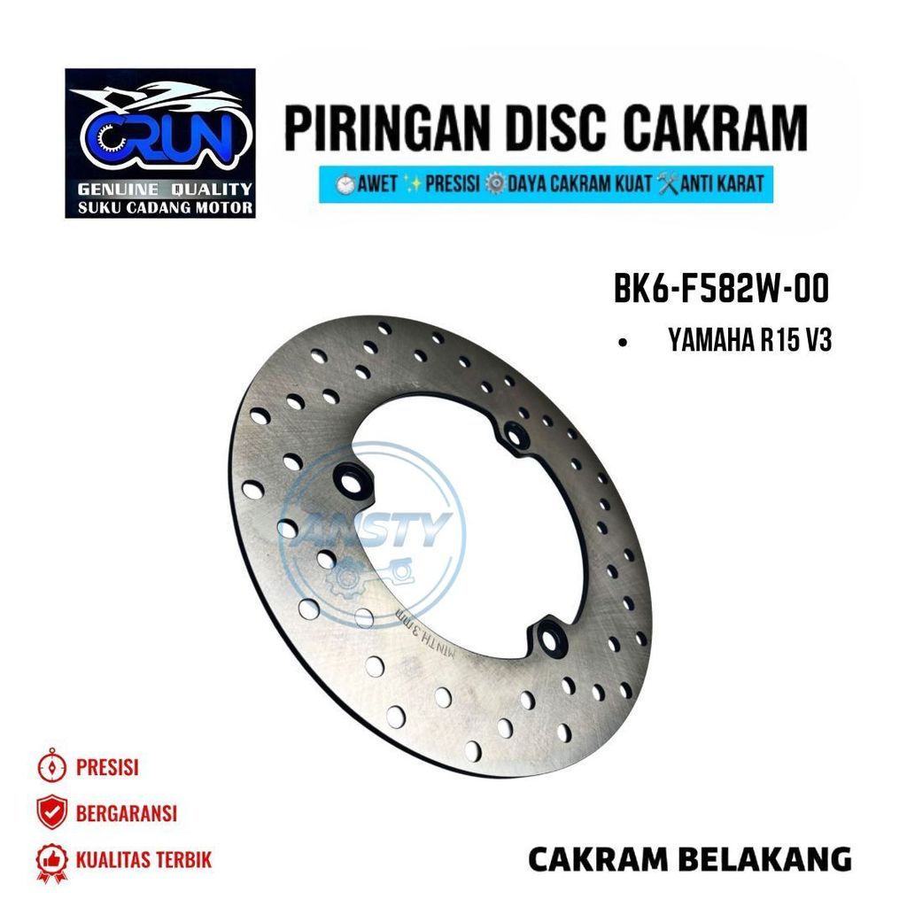 BK6-F582W-00 CRUN Piringan Disc Disk Cakram Belakang Yamaha YZF R15 V3