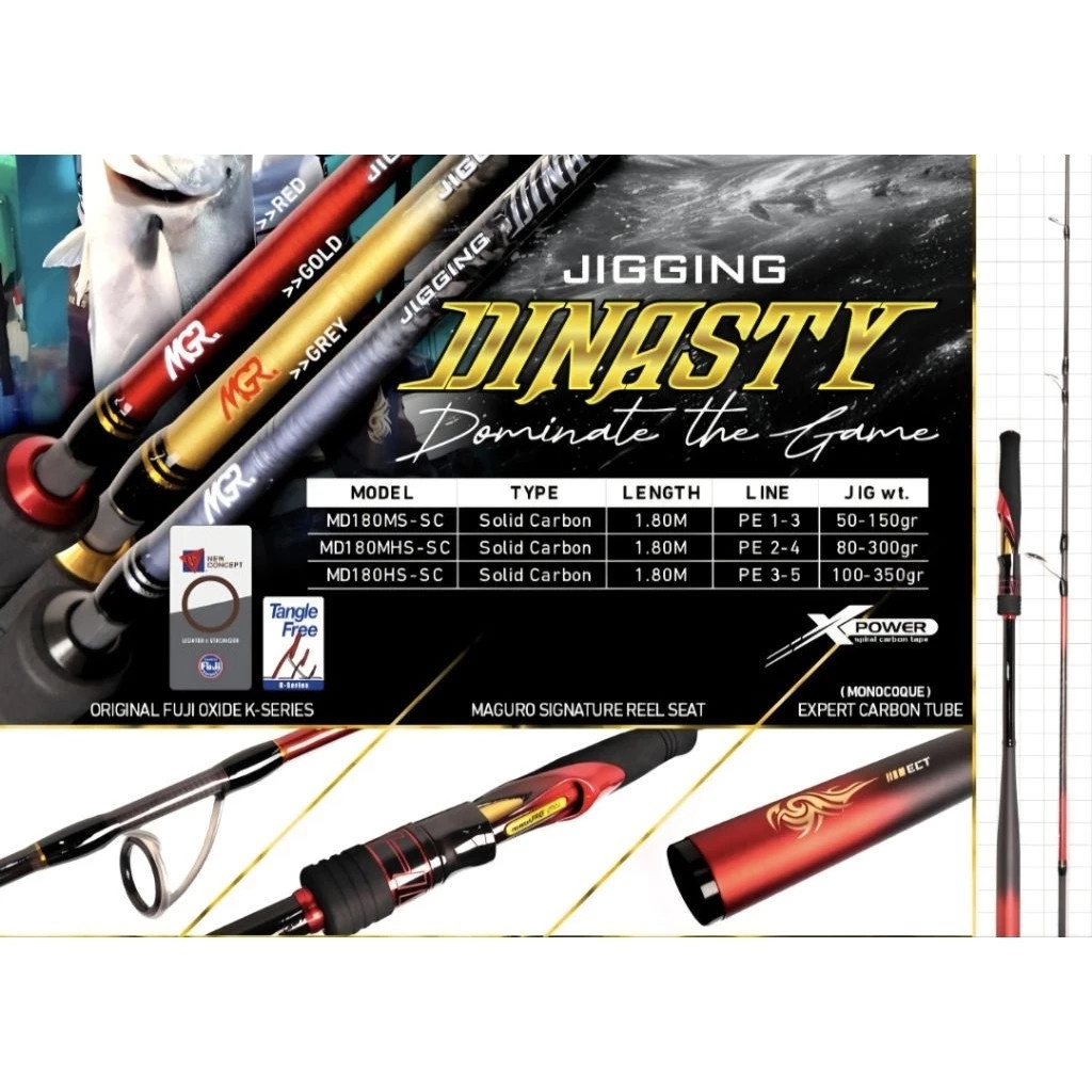 Joran Pancing Laut Jigging Maguro Dynasty 180 cm / Jigging Rod / Saltwater