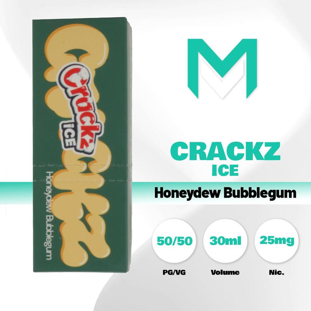 Liquid Vape Crackz Ice Honeydew Bubblegum Saltnic 25MG 30ML By Tetra