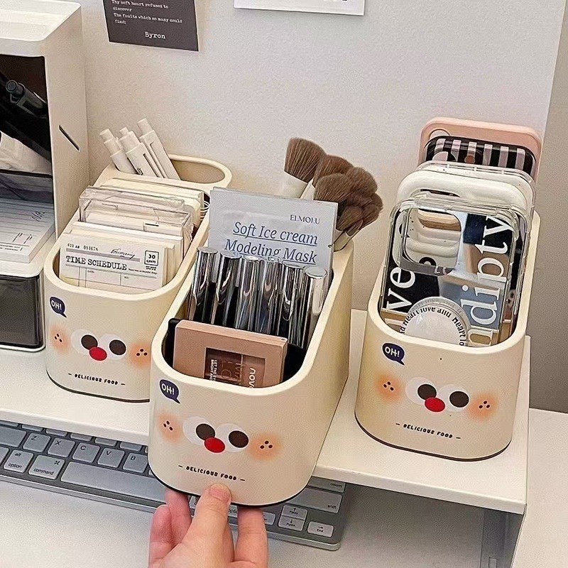 Desktop storage box, creative cartoon stationery storage, office miscellaneous shelf