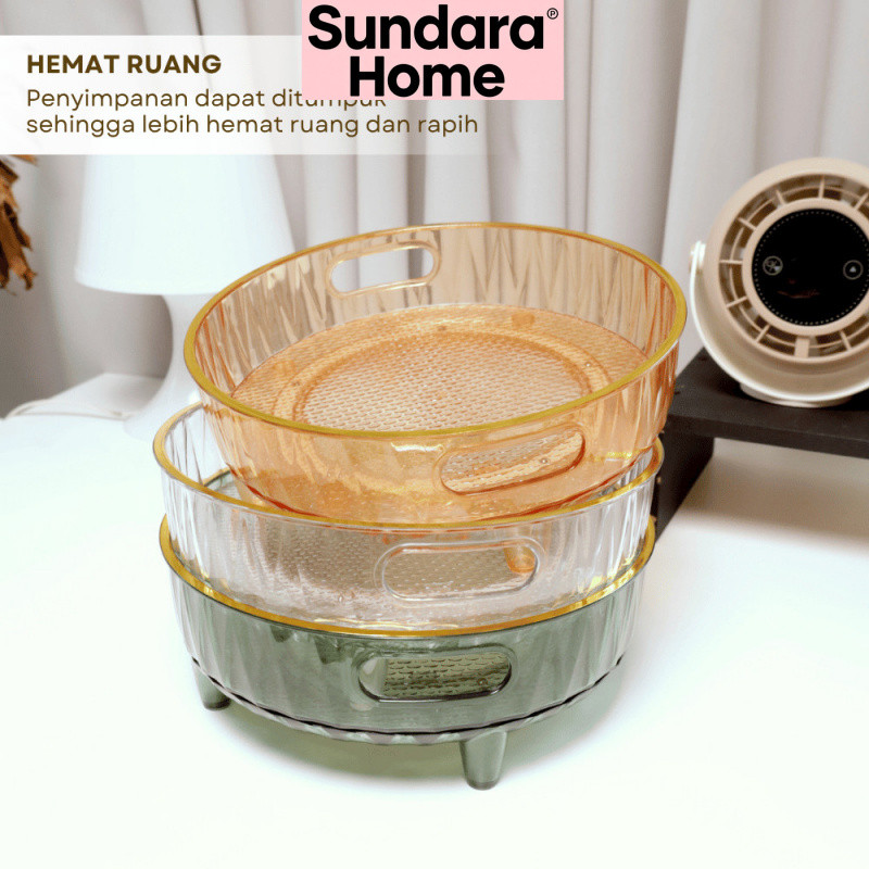 Sundara Home 360° Rak Rotating Rak Kosmetik Aesthetic Tempat Make Up Skincare Cosmetic Nampan Wadah 
