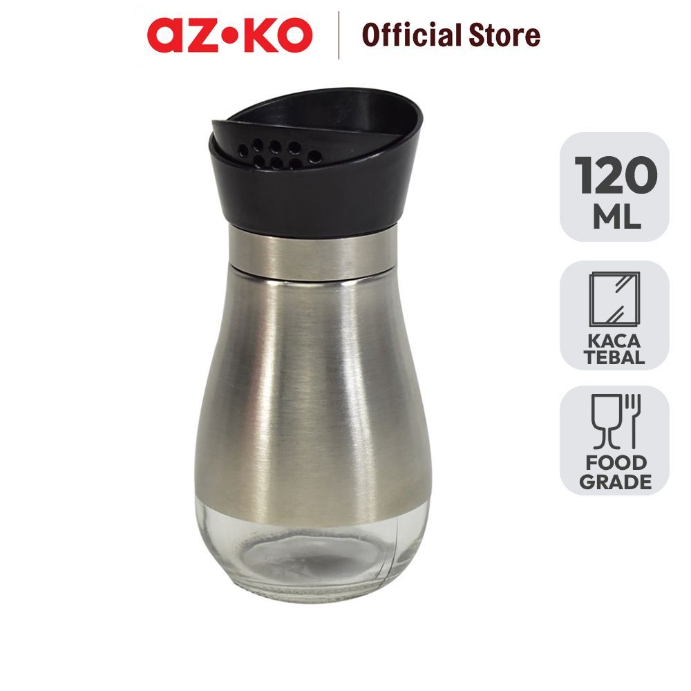 AZKO Kris 120 ml Tempat Bumbu Dapur - Silver Spice Jar Tempat Penyimpanan Bumbu Perlengkapan Dapur S