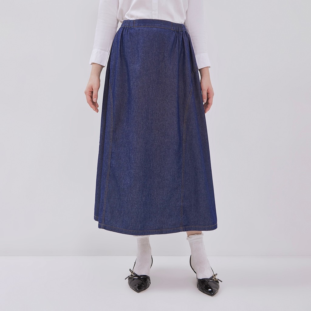 DUST Rok Denim A-Line Niran Biru (D.21150)