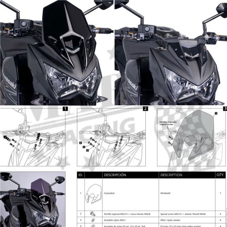 Motorcycler Sport Windshield WindScreen Viser Visor Fit For KAWASAKI Z800 Z-800 2012 2013 2014 2015 