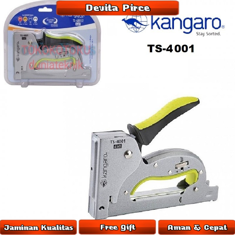 Gun Tacker Alat Staples Tembak 4in1 / Stapler Kangaro TS-4001| TS4001