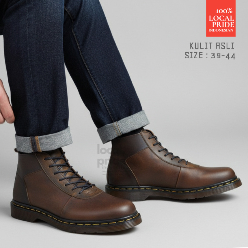 Sepatu Boots Kulit Pria GREATA SVEND 02 CAMEL