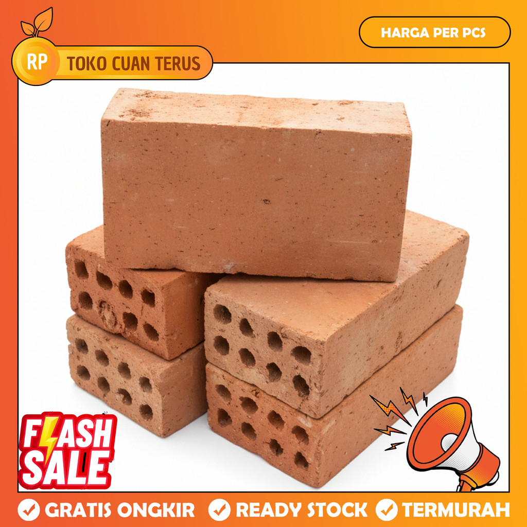 Batu Bata Jumbo Merah Bata Merah Besar Material Bangunan Bahan Bangun Rumah Tembok Dinding Bata Ring