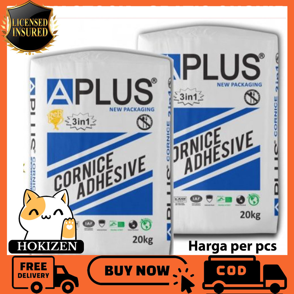 A Plus Cornice Kompon 1 Kg Cornice Compound Plamir Gypsum Adhesive Plester Aplus Pelapis Retakan Din