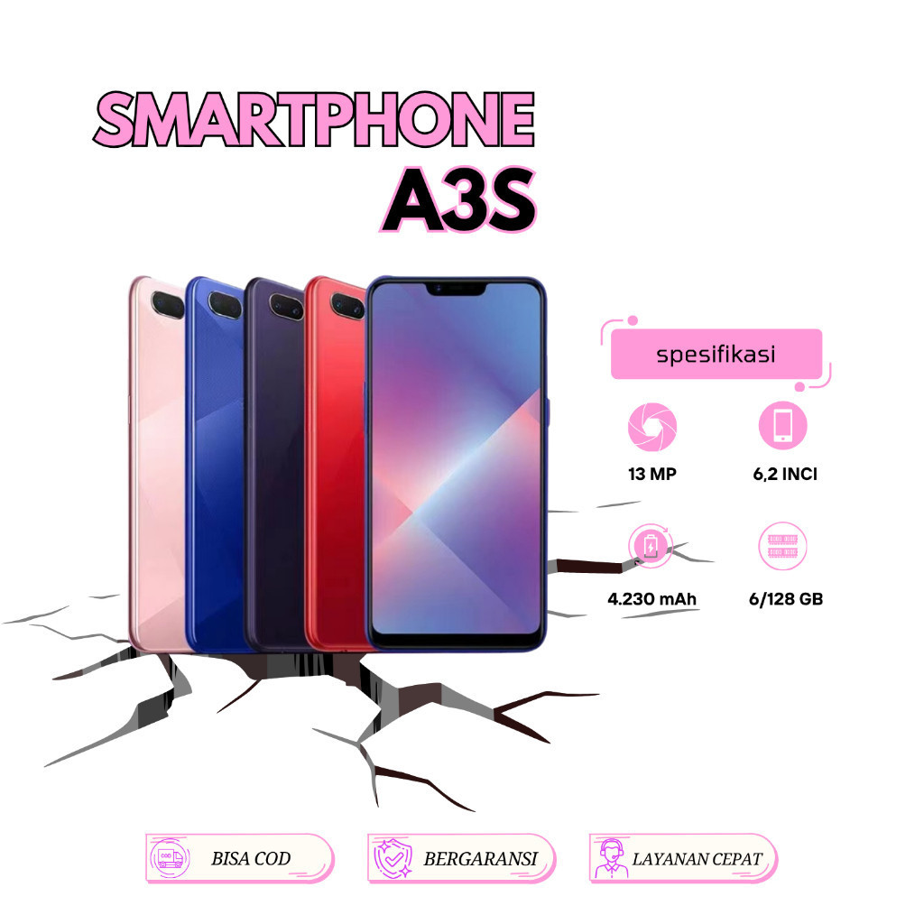 HP OPPO A3S ram 6/128GB 4G LTE GARANSI 1 TAHUN