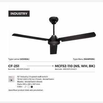 ceiling fan baling 52" mcf 52-101 kipas plafon uchida cmc - Putih